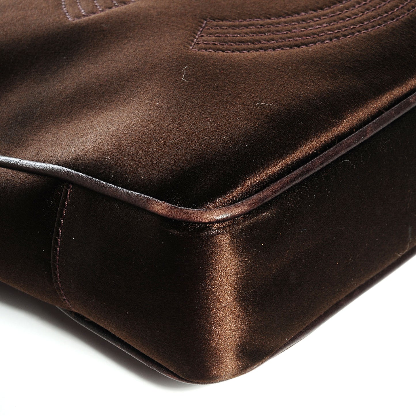 Satin Chain CC Shoulder Bag Brown