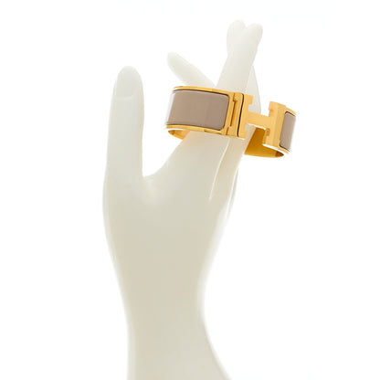 Hermes Enamel Wide Clic Clac H Bracelet PM Marron Glace 2 of 5