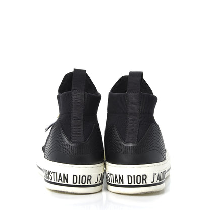 Christian Dior Technical Knit Calfskin Womens Walk'N'Dior High Top Sneakers 38.5 Black 7 of 11