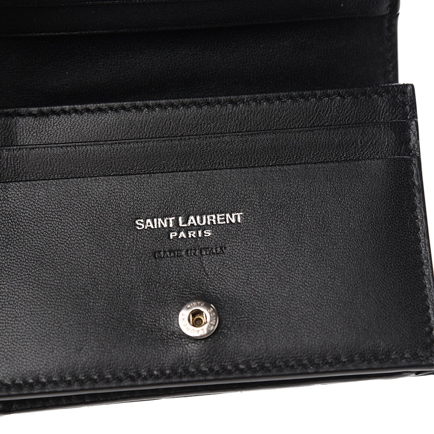 Lambskin Y Quilted Monogram Loulou Flap Wallet Black