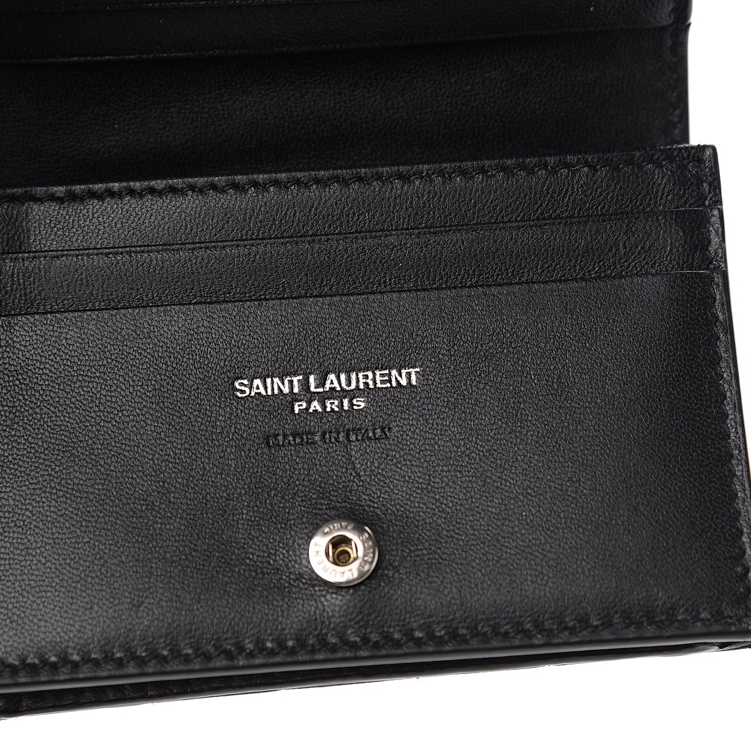 Saint Laurent Lambskin Y Quilted Monogram Loulou Flap Wallet Black 5 of 7
