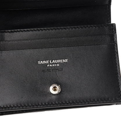 Saint Laurent Lambskin Y Quilted Monogram Loulou Flap Wallet Black 5 of 7