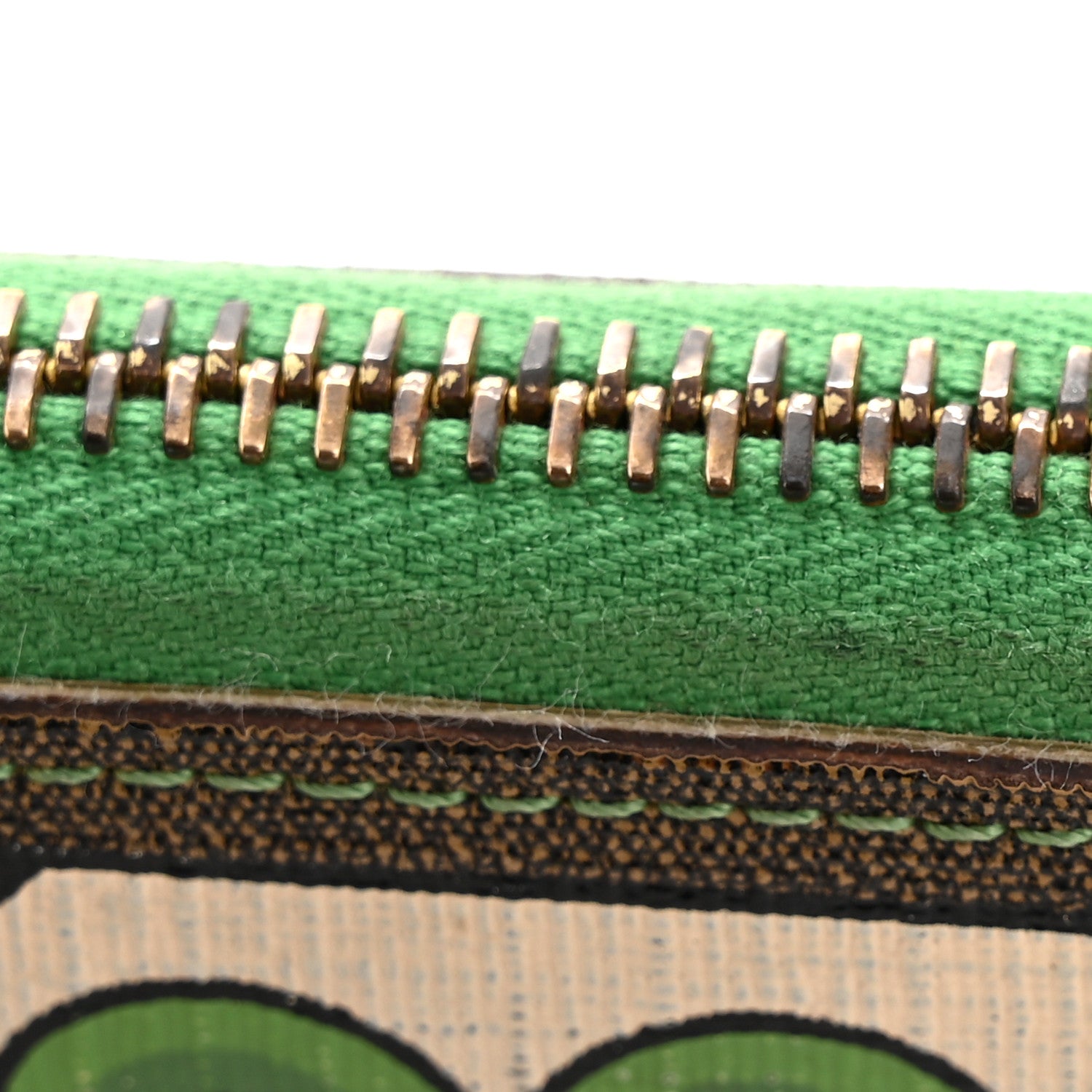 Fendi Zucca Spalmati Vitello Elite Clover Print Zip Around Wallet