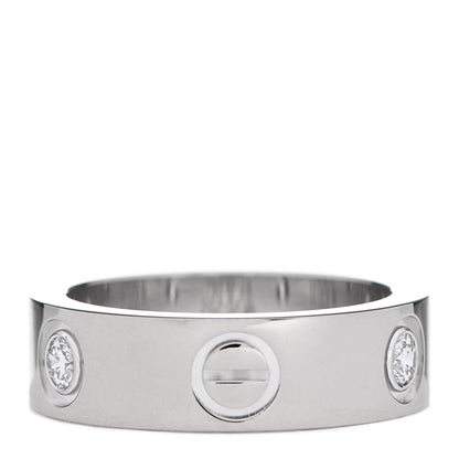 Cartier 18K White Gold 3 Diamond 5.5mm LOVE Ring 49 5 3 of 4