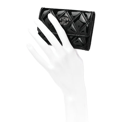 Chanel Patent Quilted Flap Card Holder Black 8 of 8