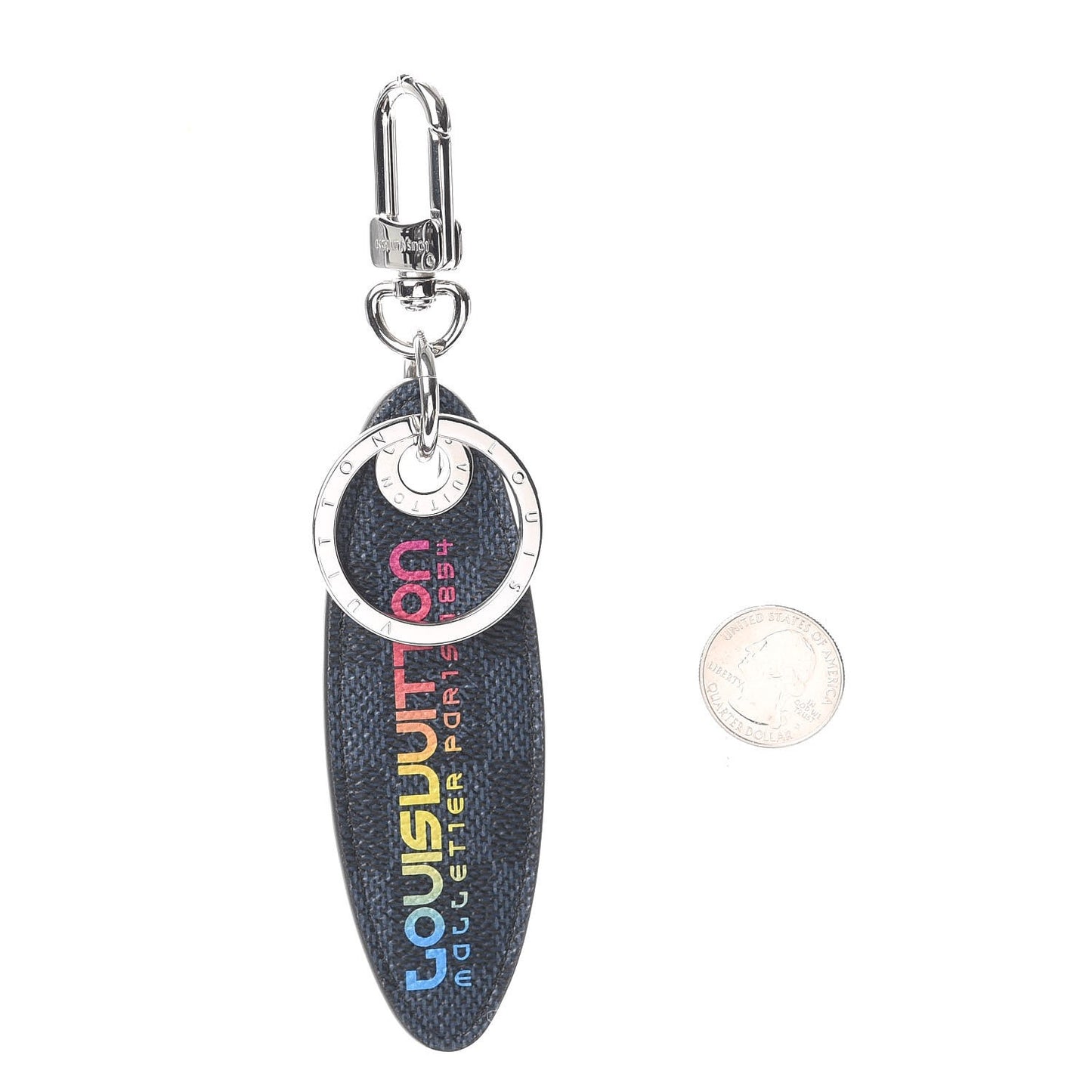 Damier Cobalt Jungle Bag Charm Key Holder
