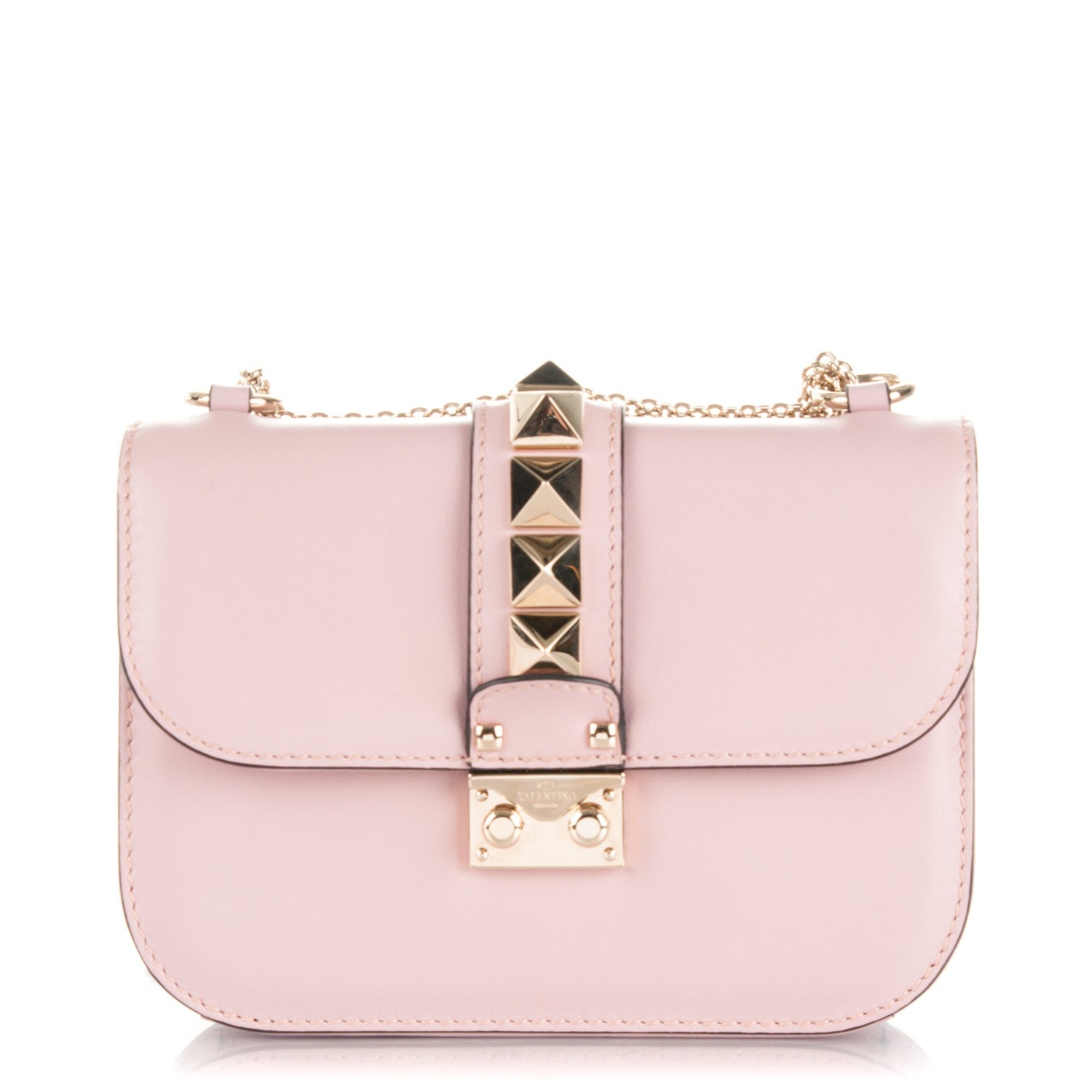 Valentino Garavani Vitello Small Glam Lock Rockstud Flap Water Rose 1 of 7