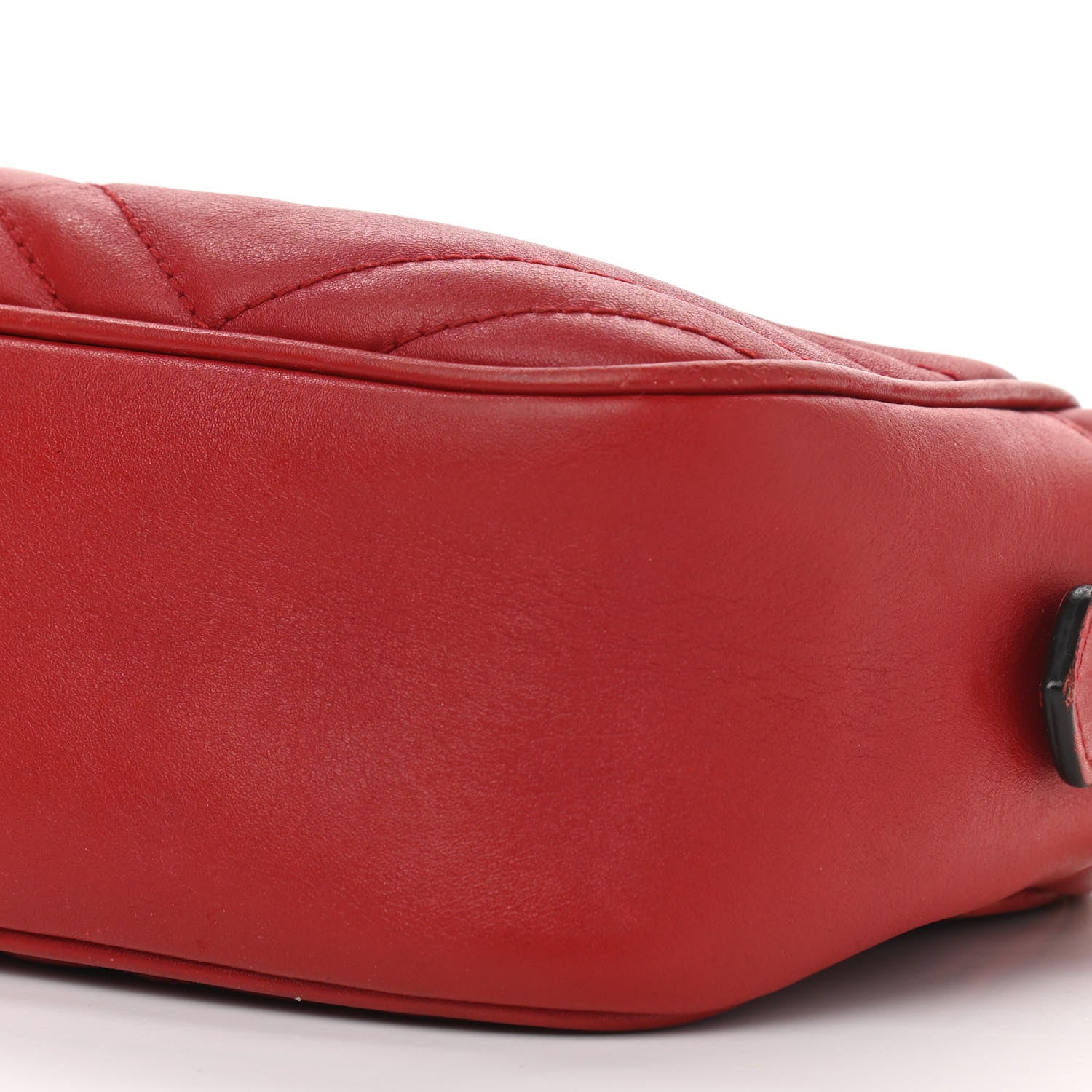 Gucci Calfskin Matelasse Small GG Marmont Chain Shoulder Bag Hibiscus Red 11 of 16