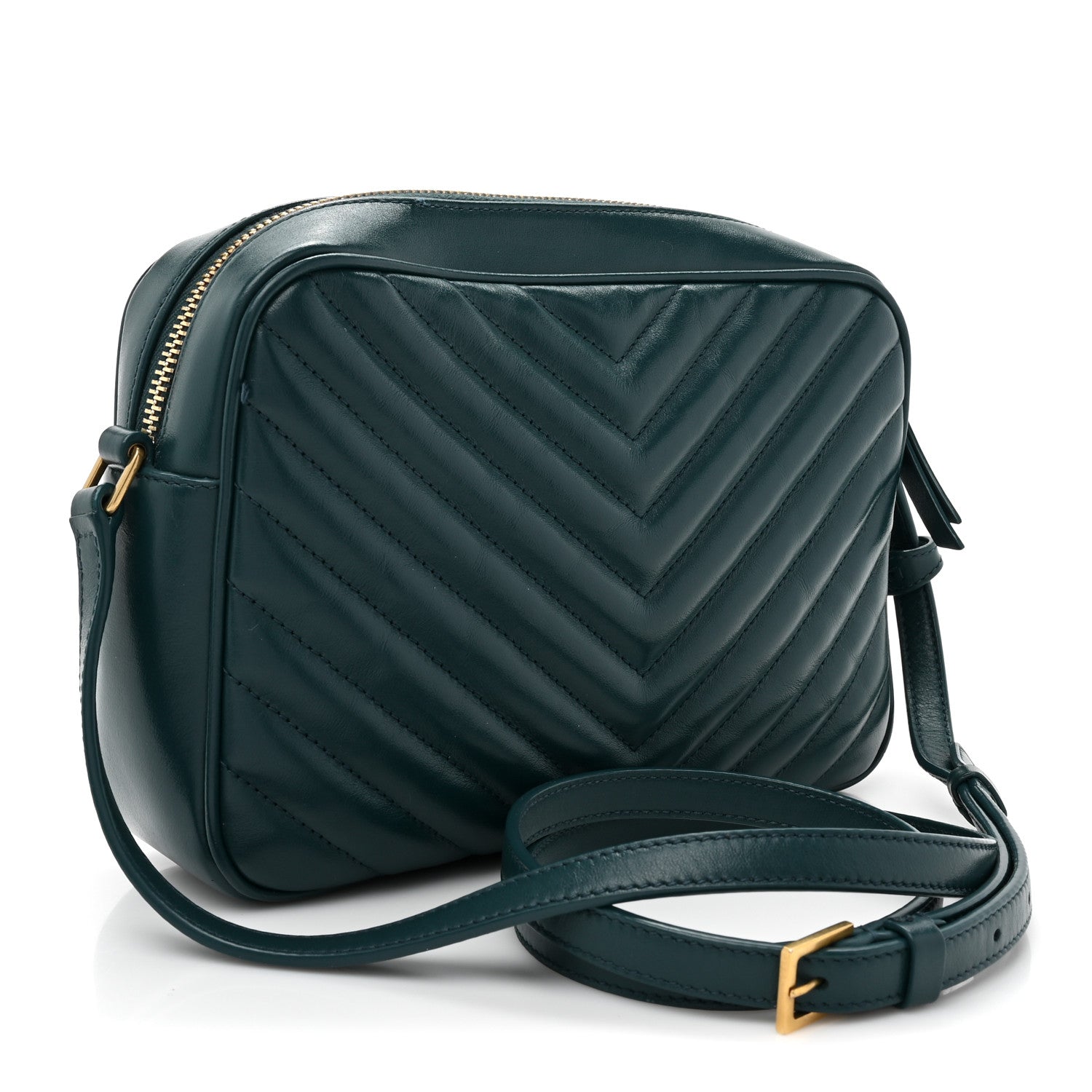 Saint Laurent Calfskin Matelasse Monogram Lou Camera Bag Turquoise 3 of 10