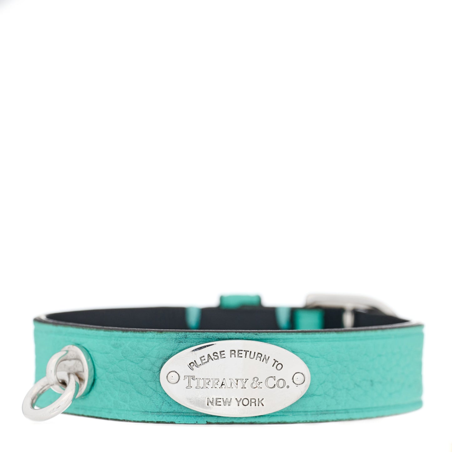 Sterling Silver Leather Return to Tiffany Single Wrap Bracelet Blue