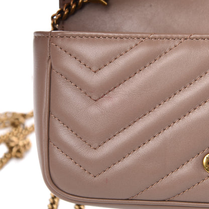 Gucci Calfskin Matelasse Super Mini GG Marmont Shoulder Bag Porcelain Rose 8 of 11