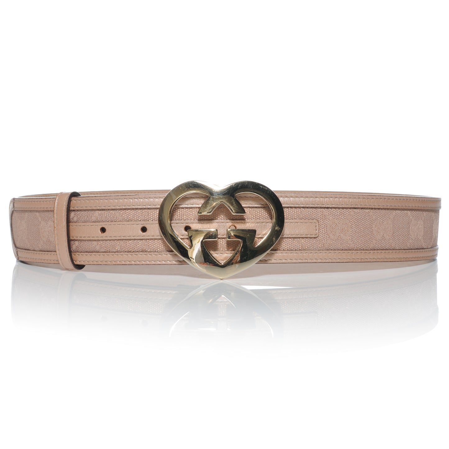 Monogram Canvas Heart GG Lovely Belt 85 34 Pink