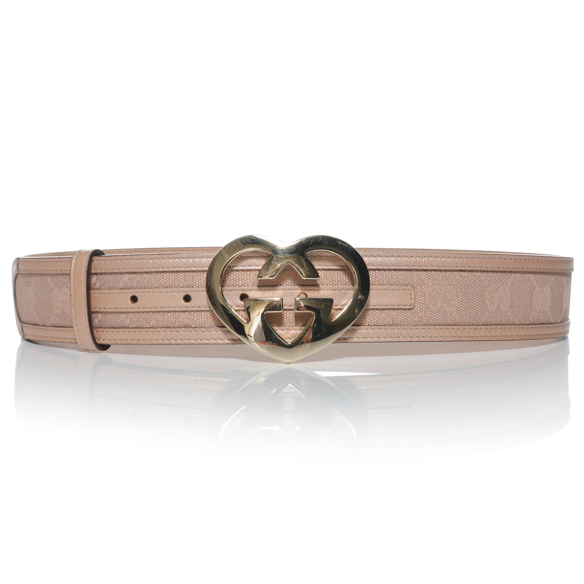 Gucci Monogram Canvas Heart GG Lovely Belt 85 34 Pink 1 of 6