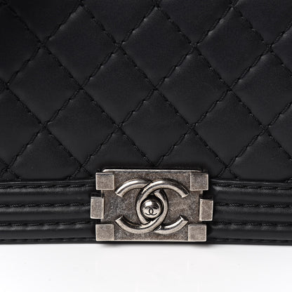 Chanel Lambskin Stitch Quilted Medium Boy Flap Black 14 of 14