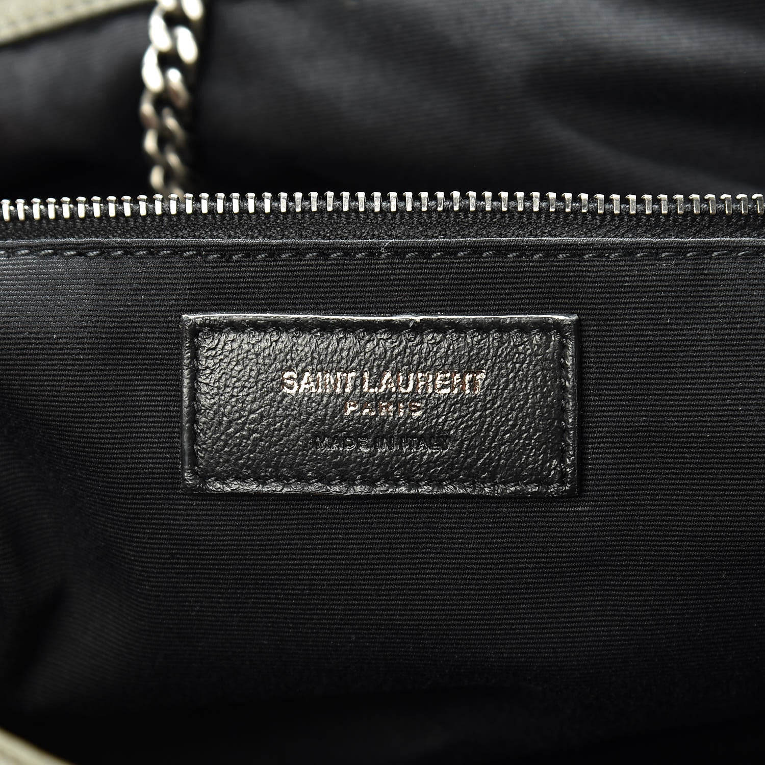 Saint Laurent Vintage Calfskin Chevron Monogram Medium Nolita Olive Green 6 of 10