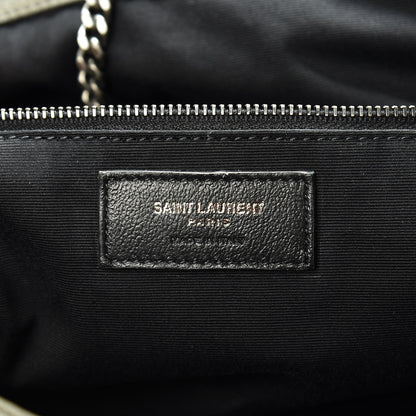 Saint Laurent Vintage Calfskin Chevron Monogram Medium Nolita Olive Green 6 of 10