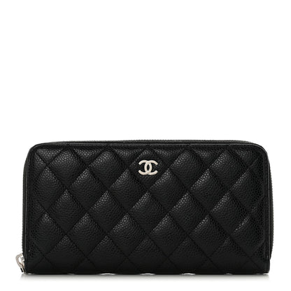 Chanel Caviar Quilted Large Gusset Zip Around Wallet Black 1 of 8