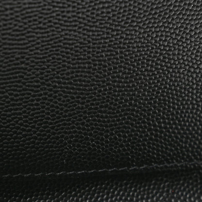 Saint Laurent Grain de Poudre Matelasse Cassandre Monogram Slim Key Case Black 8 of 11