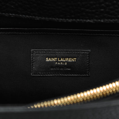 Saint Laurent Grained Calfskin Medium Moujik Top Handle Bag Black 7 of 8