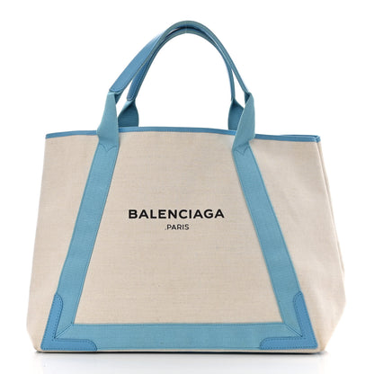 Balenciaga Cotton Canvas Calfskin M Navy Cabas Light Blue 11 of 11