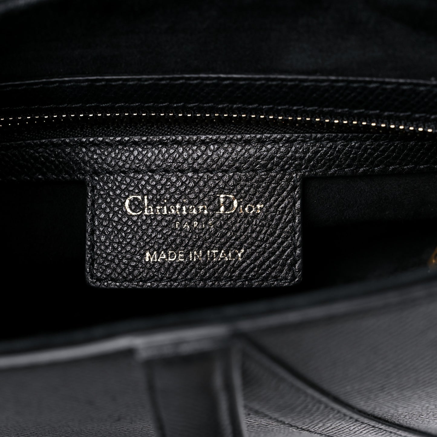 Grained Calfskin Saddle Bag Black