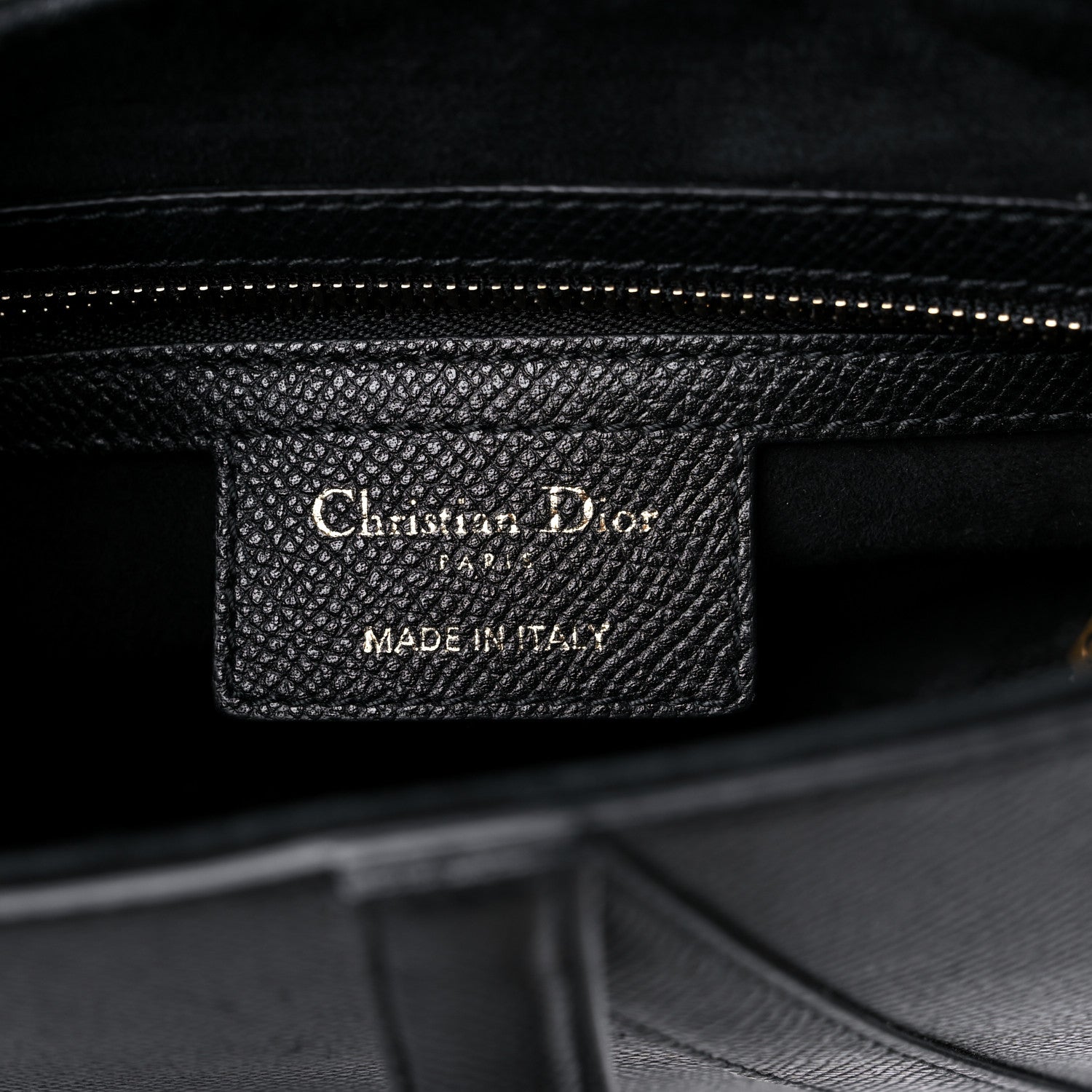 Christian Dior Grained Calfskin Saddle Bag Black 6 of 9