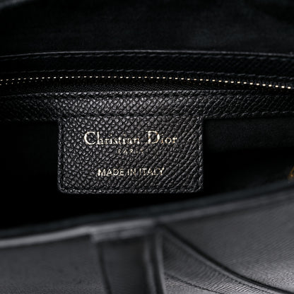 Christian Dior Grained Calfskin Saddle Bag Black 6 of 9