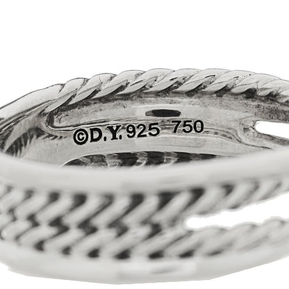 David Yurman Sterling Silver 18K Yellow Gold 6mm X Crossover Ring 53 6.5 4 of 4
