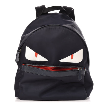 Fendi Nylon Vitello Elite Monster Eyes Rounded Backpack Blue Scuro White Multicolor 1 of 17