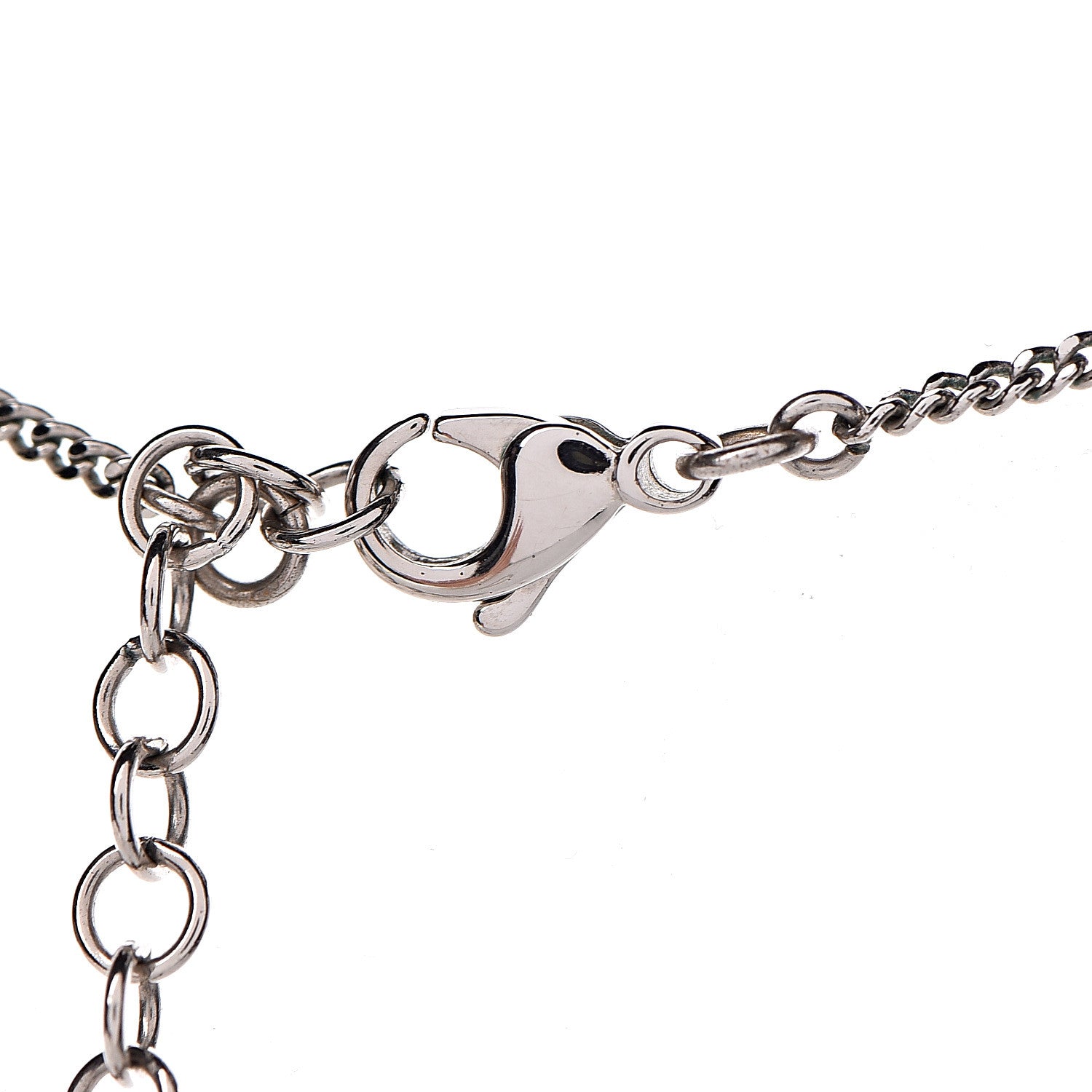 Chanel Crystal CC Drop Pendant Necklace Silver 6 of 7