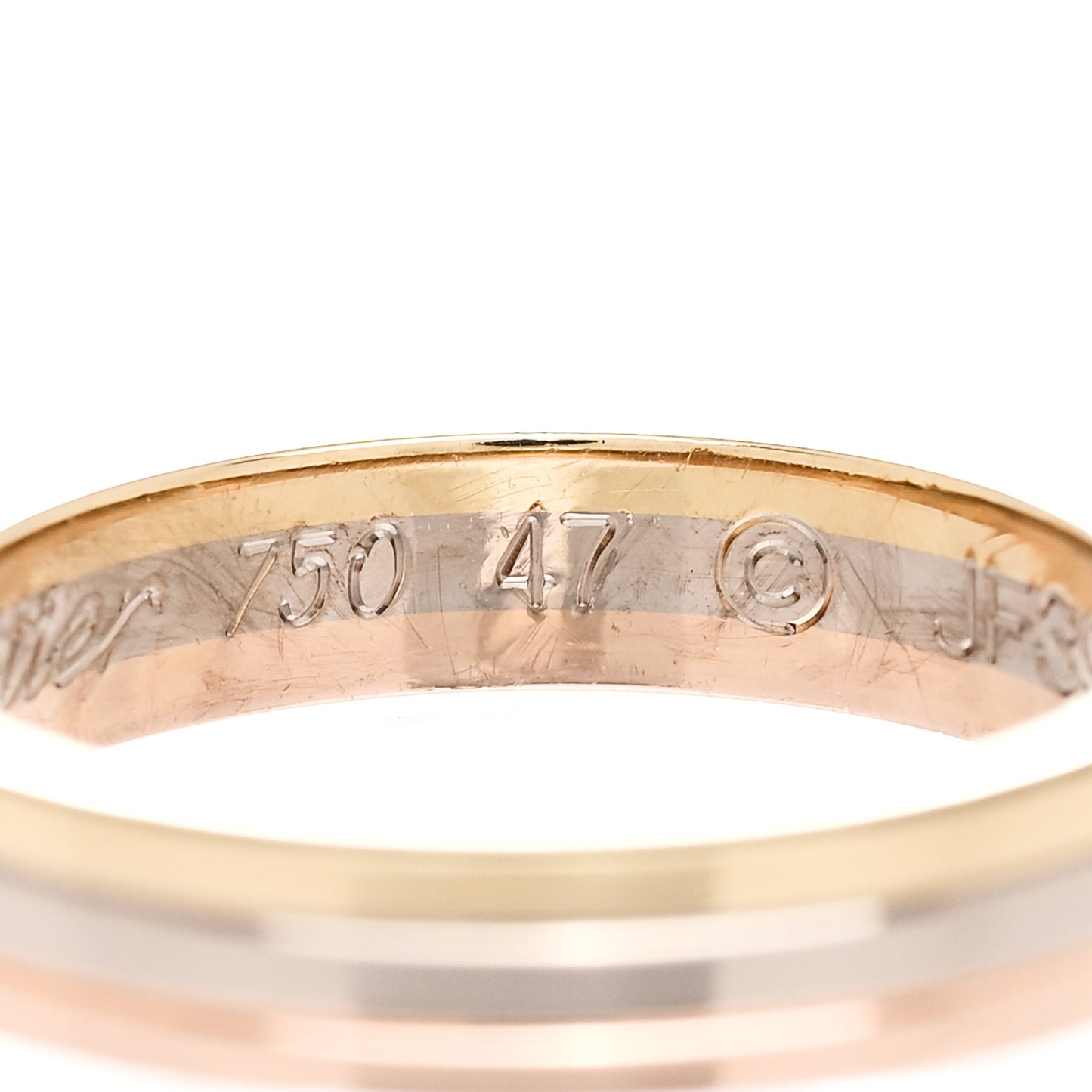 18K Pink White Yellow Gold 3.5mm Trinity Wedding Band Ring 47 4