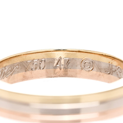 Cartier 18K Pink White Yellow Gold 3.5mm Trinity Wedding Band Ring 47 4 5 of 8