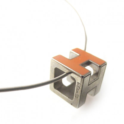 Hermes Gold Cage d H Necklace Orange 5 of 6