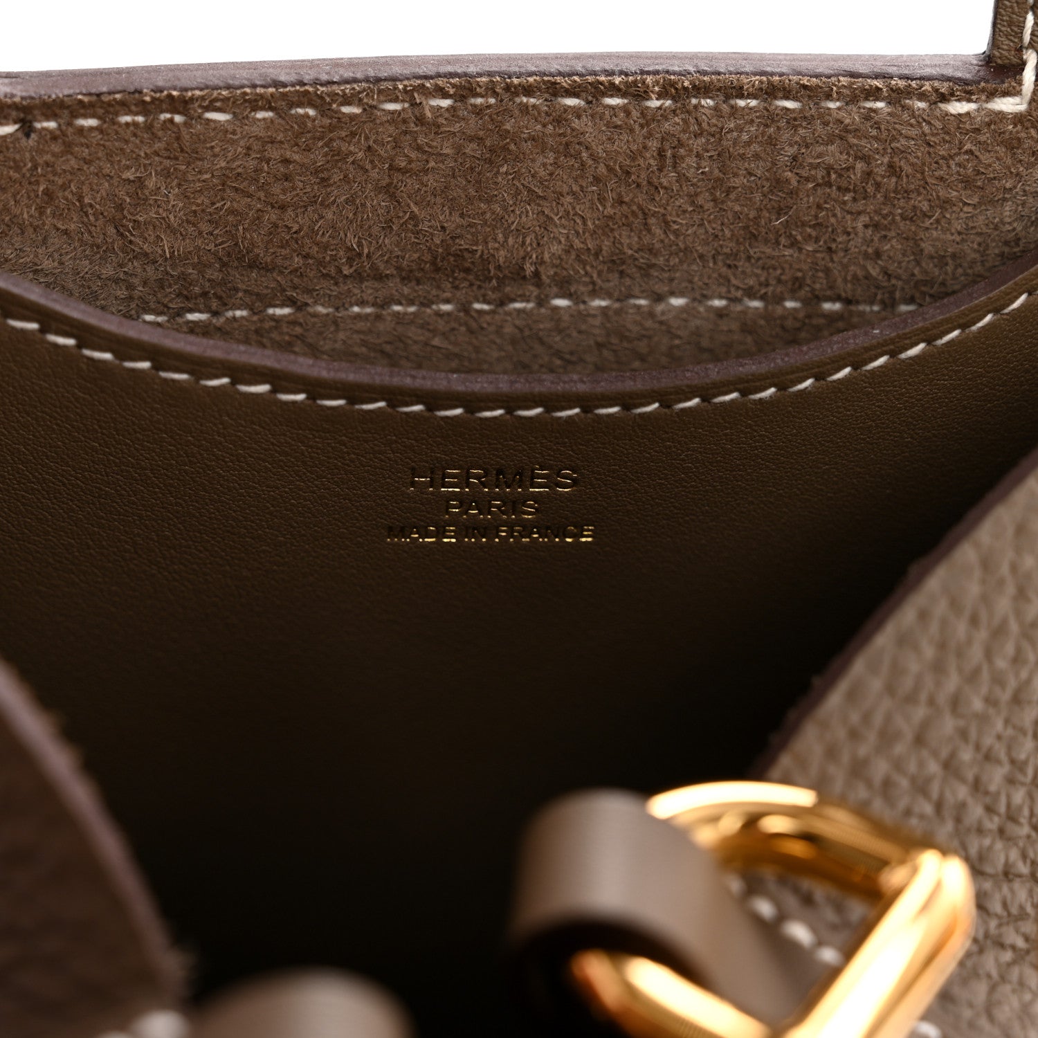 Hermes Taurillon Clemence Swift In-The-Loop 18 Bag Etoupe 6 of 10