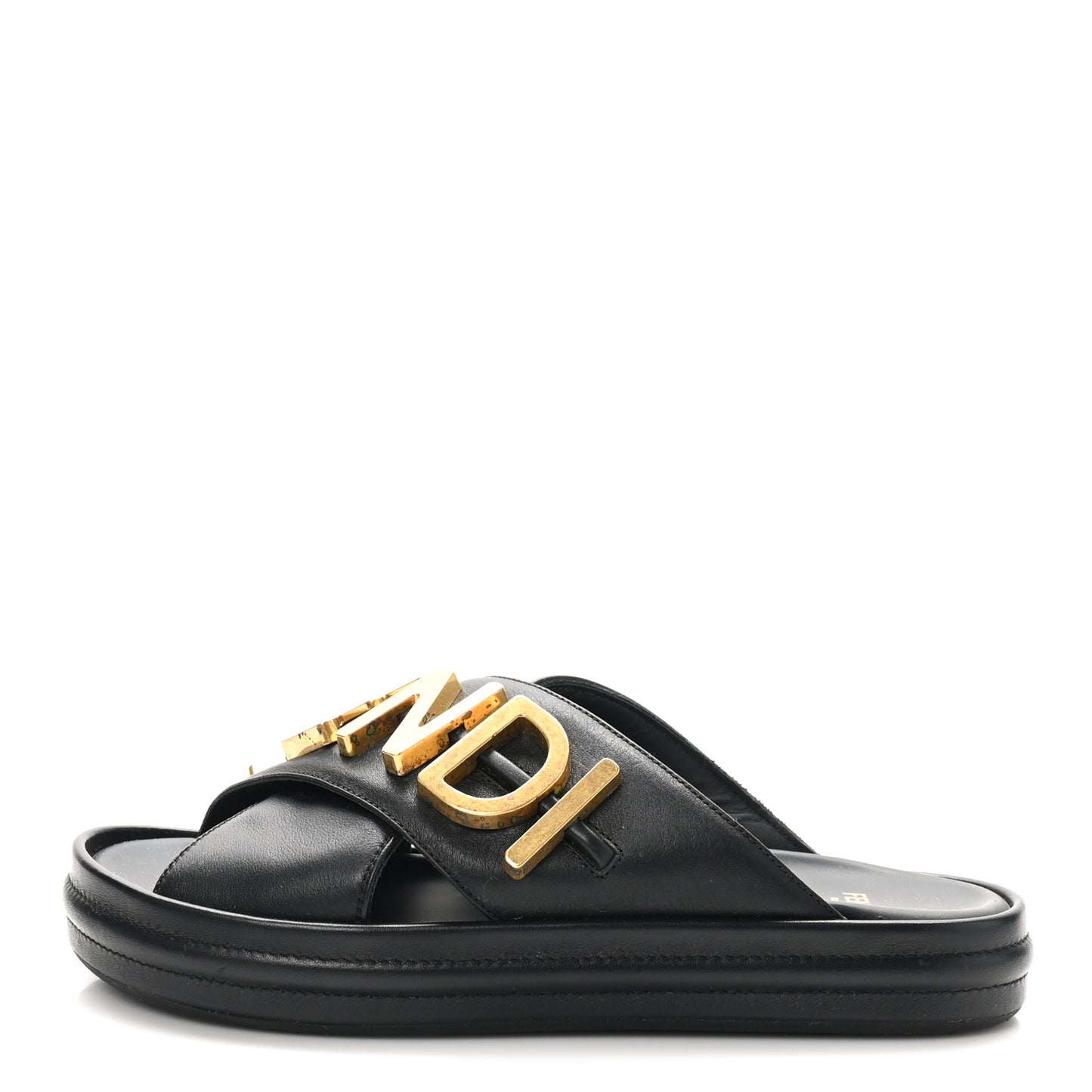 Vitello Womens Fendigraphy Slide Sandals 37 Black