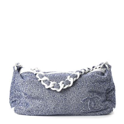 Chanel Terry Cotton Resin Chain Fizzy Hobo Blue White 1 of 13