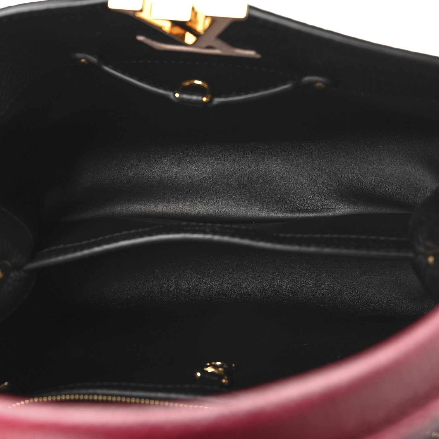 Louis Vuitton Taurillon Capucines MM Black Arizona Beige Ruby Red 5 of 9