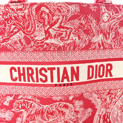 Christian Dior Canvas Embroidered Medium Dioriviera Toile De Jouy Book Tote Raspberry 8 of 12