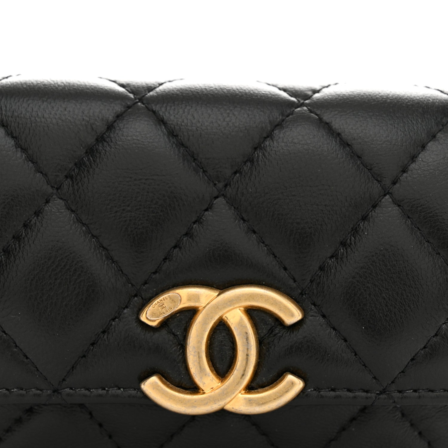 Chanel Lambskin Lacquered Metal Quilted Flap Chain Belt Bag Black 8 of 11