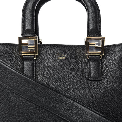 Fendi Cuoio Romano Selleria Medium FF Tote Black 7 of 9