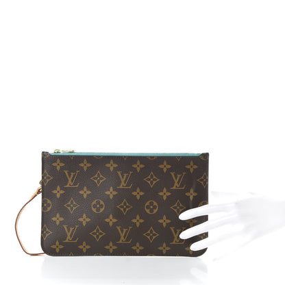 Louis Vuitton Monogram Neverfull MM GM Pochette Turquoise 2 of 8