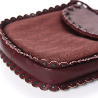Christian Dior Monogram Braided Crossbody Bag Burgundy 7 of 10