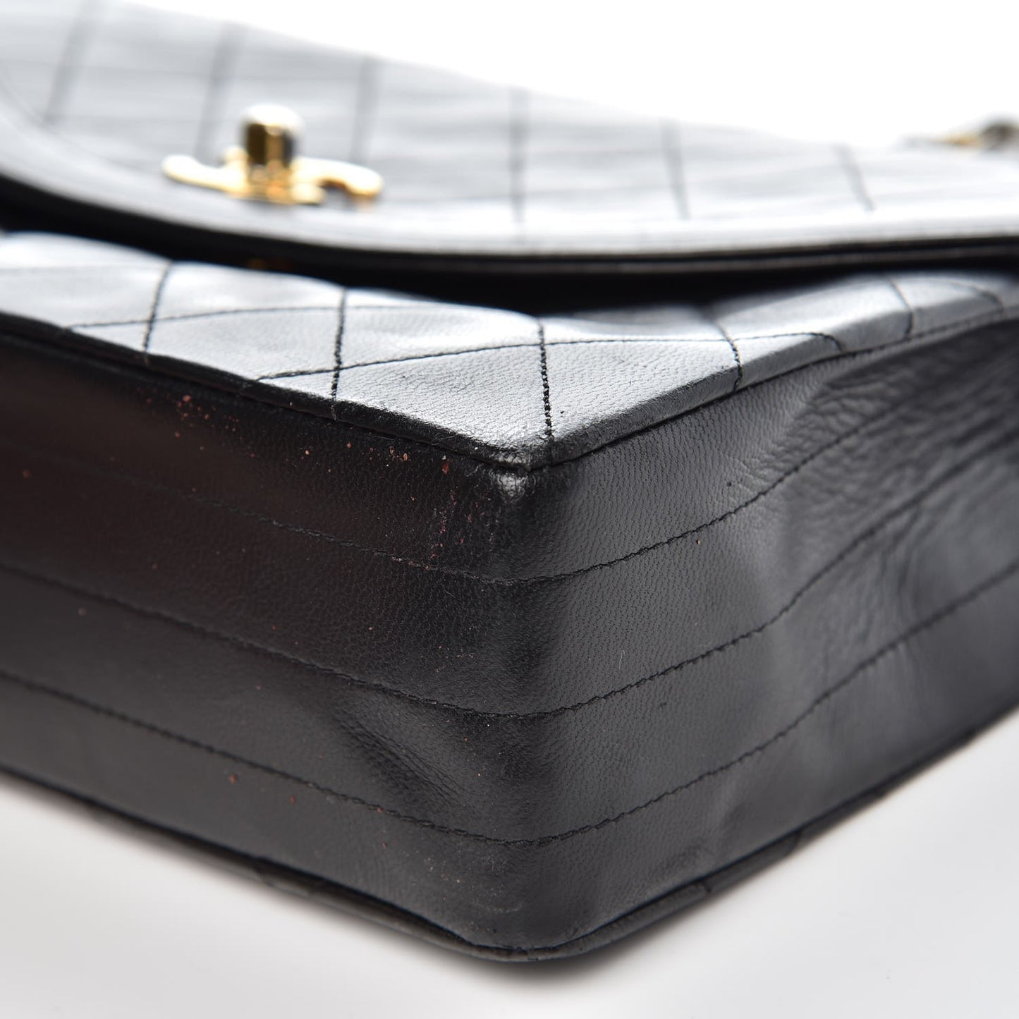 Lambskin Quilted Medium Single Flap Black