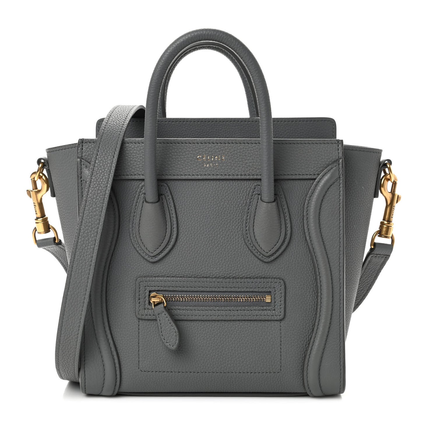 Baby Drummed Calfskin Nano Luggage Kohl