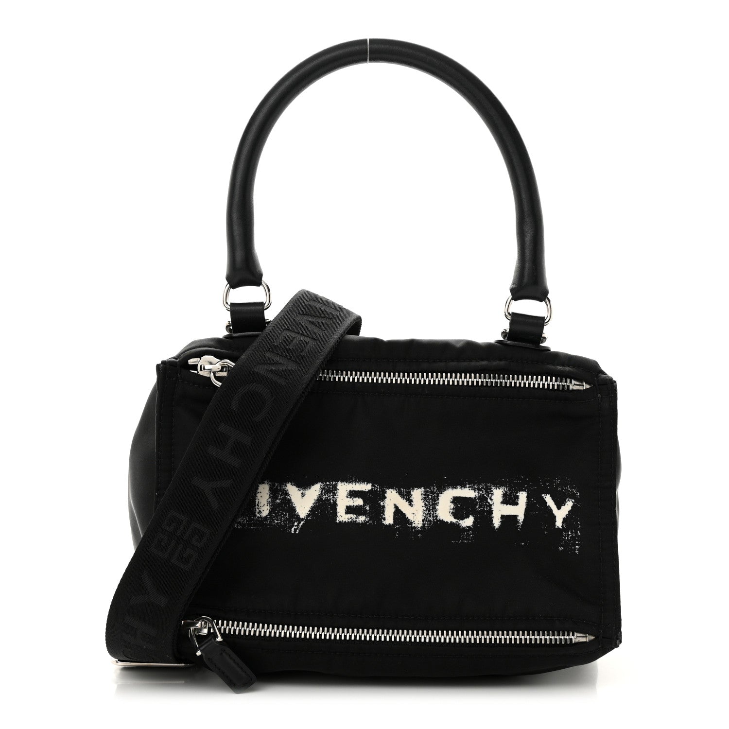 Givenchy Nylon Logo Small Pandora Black White 1 of 12