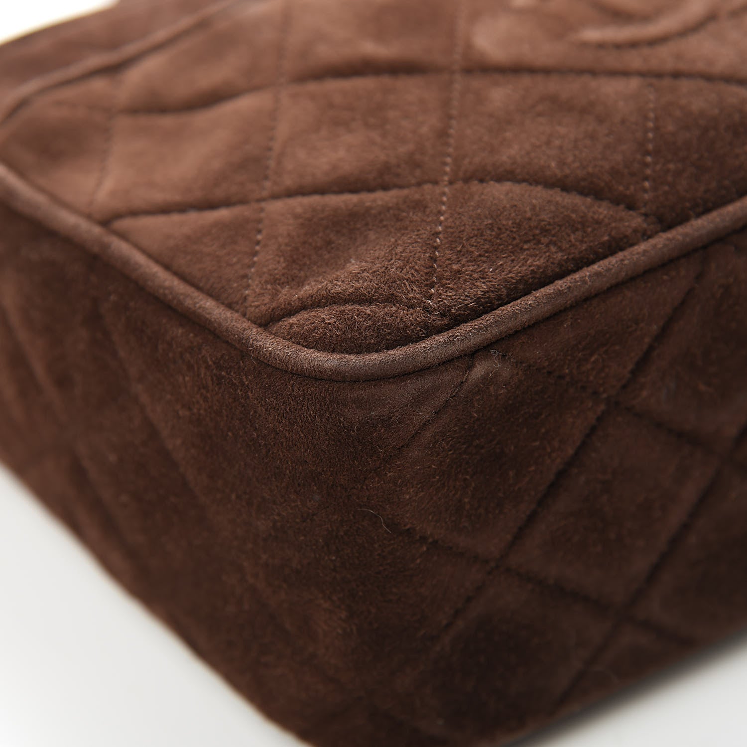 Chanel Suede Quilted Tassel CC Camera Case Brown 10 of 15