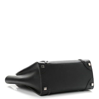 Celine Drummed Calfskin Micro Luggage Black 4 of 14