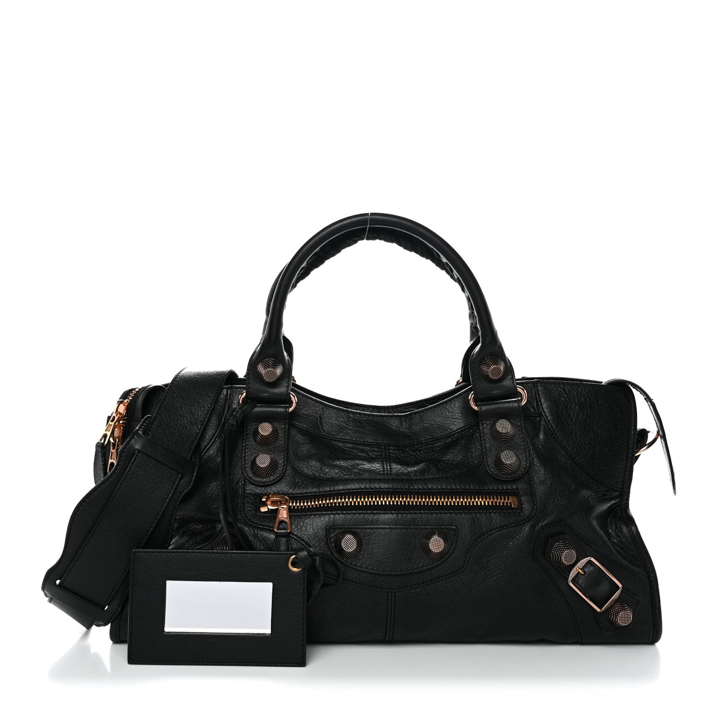 Agneau Giant 21 Rose Gold Hardware Part Time Black