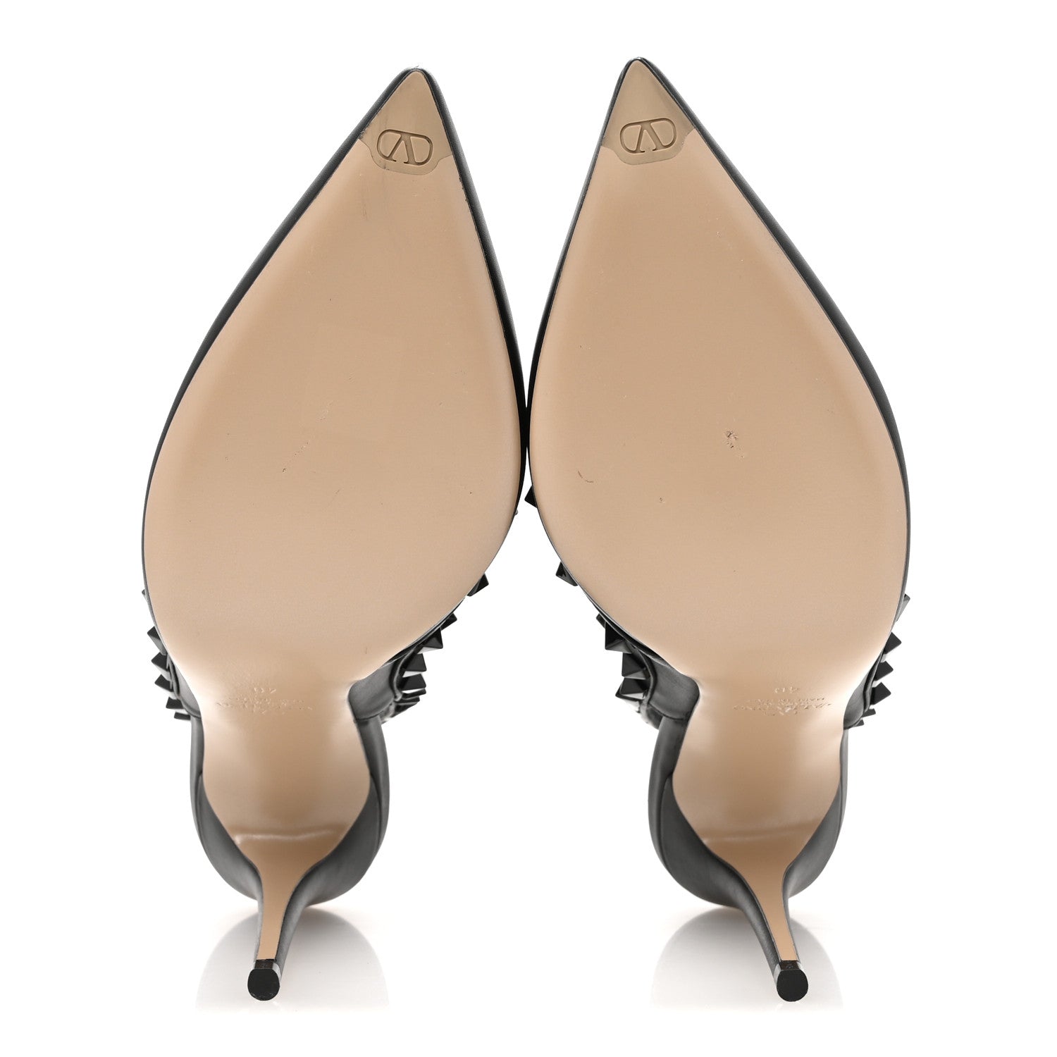 Valentino Garavani Calfskin Nappa Monochrome Rockstud Ankle Strap 100mm Pumps 40 Black 6 of 9