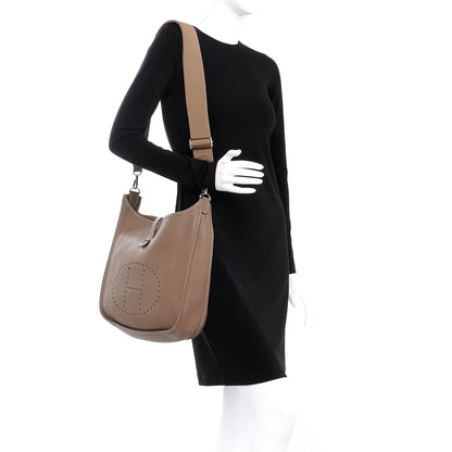 Hermes Taurillon Clemence Evelyne III GM Etoupe 2 of 7